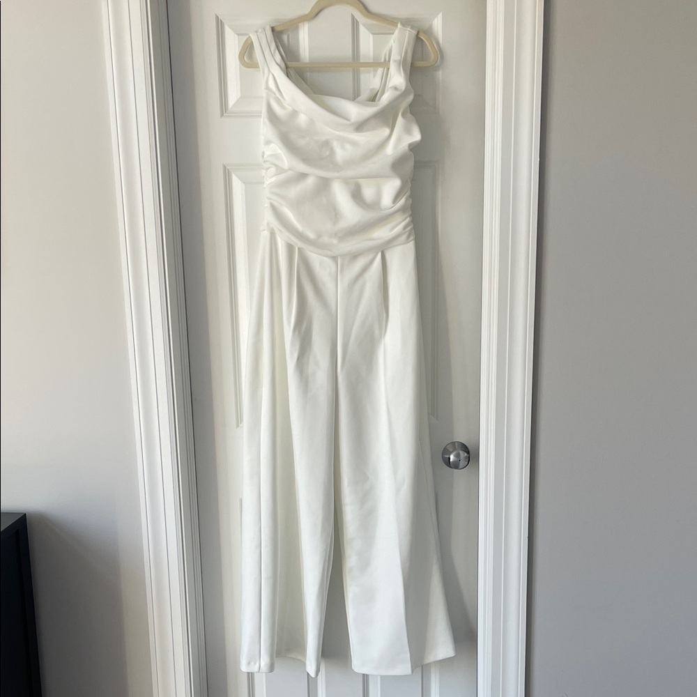 Abercrombie & Fitch Off-The-Shoulder Draped Jumpsuit